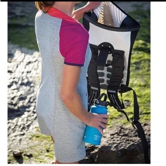 Title Nine Womens Unconventional Mini Dress Medium Gray Colorblock Short Sleeves - Picture 4 of 7